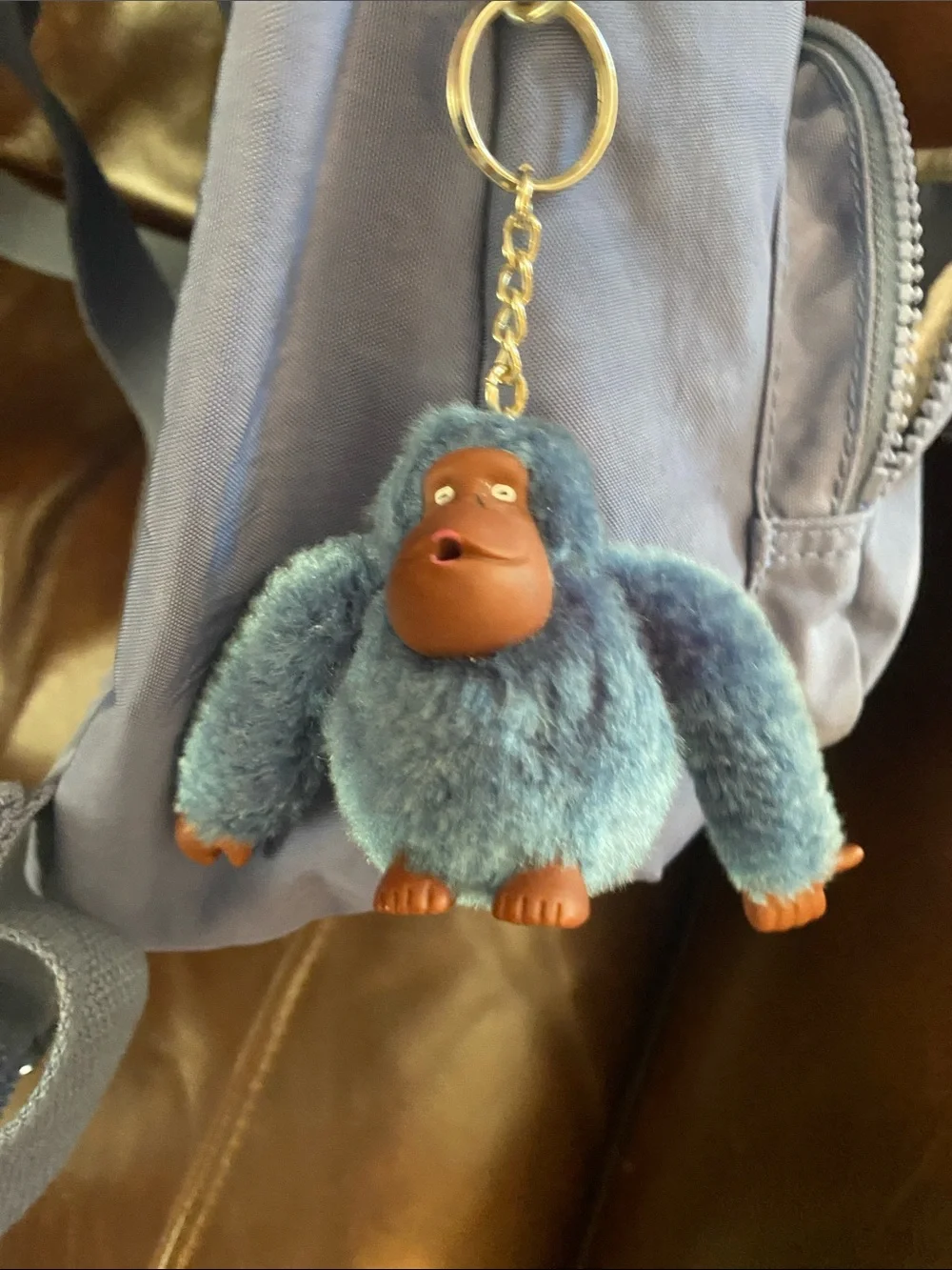 Kipling Navy Blue Nylon Mini Backpack with Monkey Charm